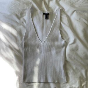 Ribbed white tank top